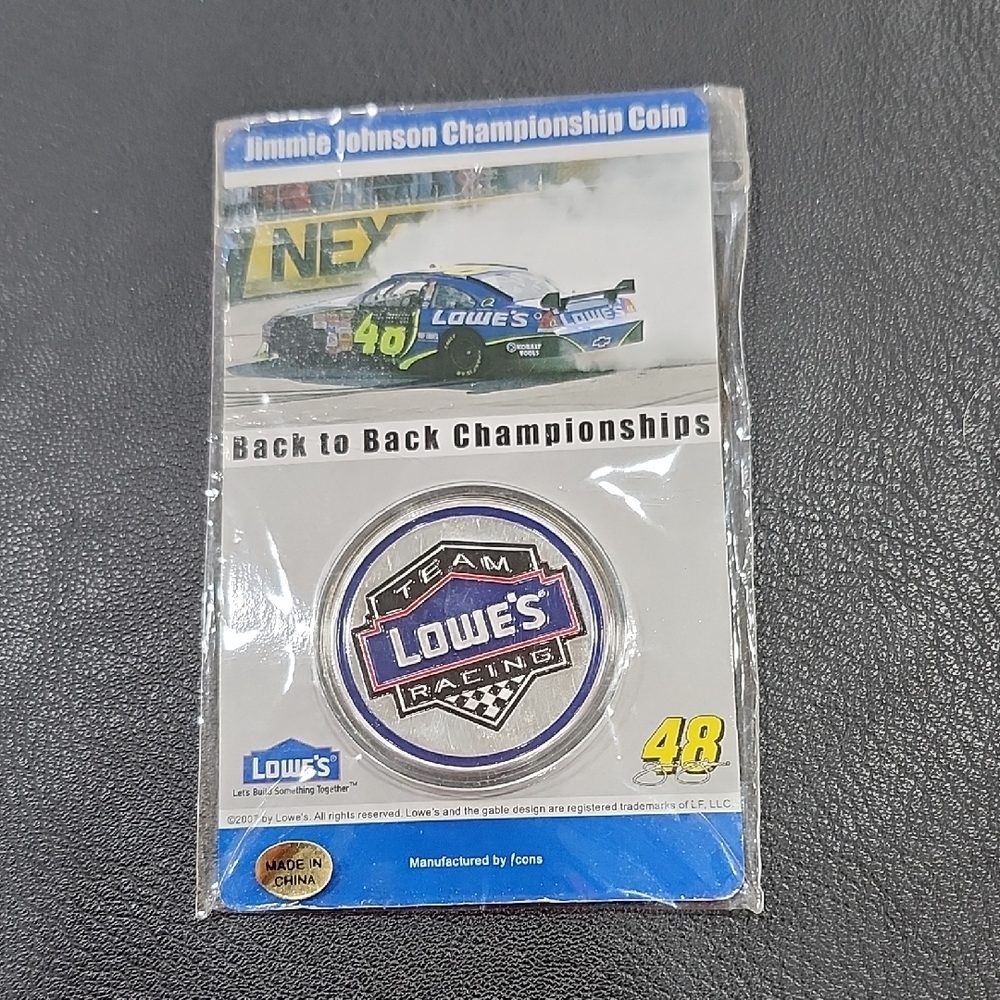 JIMMIE JOHNSON CHAMPIONSHIP COIN with LOWE'S RACING LOGO